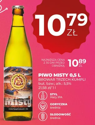 Piwo Misty promocja w Duży Ben
