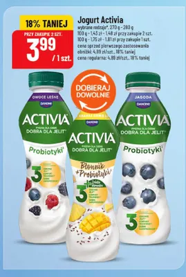 Jogurt Activia jagoda promocja w POLOmarket