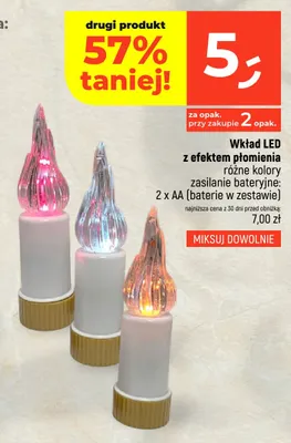 Wkład LED z efektem płomienia promocja w Dealz