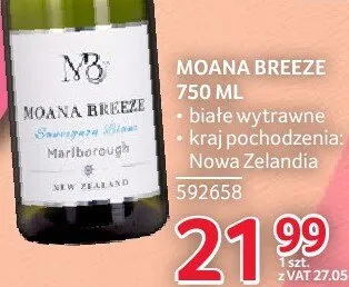 Wino Moana Breeze 750ml białe wytrawne promocja w Selgros