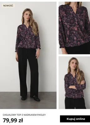 Casualowy top z nadrukiem paisley Greenpoint promocja w Greenpoint