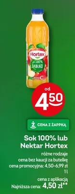 Sok 100% lub nektar różne rodzaje promocja w Żabka