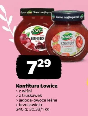 Konfitura z wiśni, z truskawek, jagoda-owoce leśne, brzoskwinia promocja w Netto