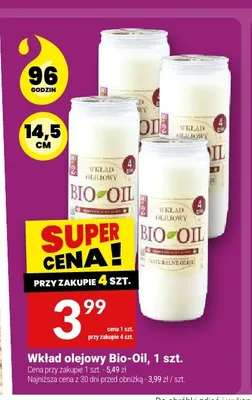 Wkład olejowy Bio-Oil 14,5 cm 96h promocja w Twój Market