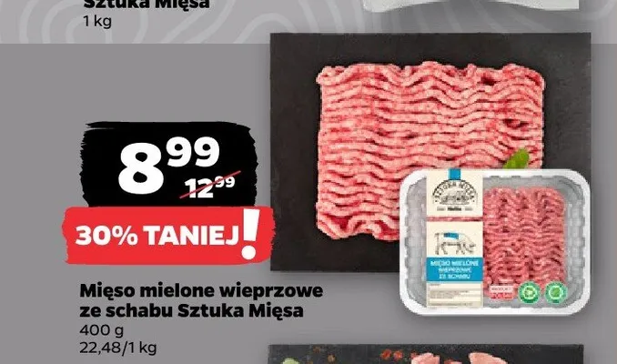 Mięso mielone wieprzowe ze schabu Sztuka Mięsa promocja w Netto