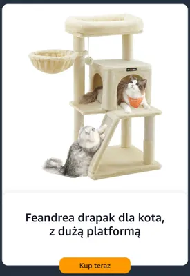 Feandrea drapak dla kota z dużą platformą promocja w Amazon