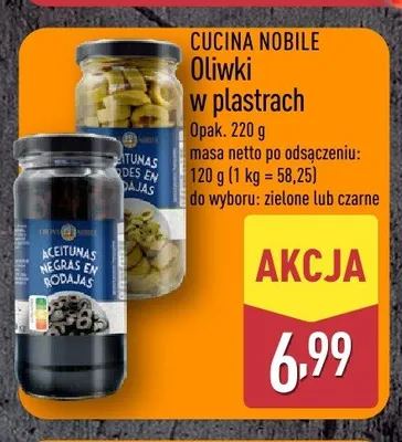 Oliwki w plastrach czarne Cucina Nobile promocja w Aldi