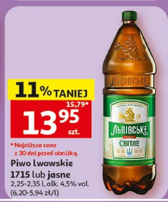 Piwo Lwowskie 1715 jasne promocja w Auchan