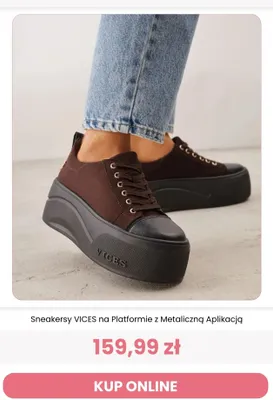Sneakersy VICES na platformie z metaliczną aplikacją promocja w Renee
