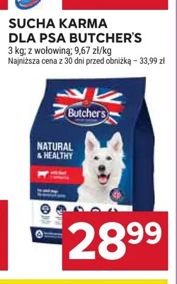 Sucha karma dla psa Butcher's z wołowiną promocja w Stokrotka