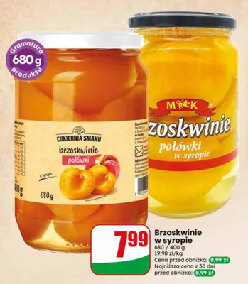 Brzoskwinie w syropie promocja w Dino