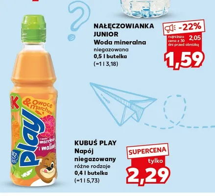 Napój niegazowany Kubuś Play promocja w Kaufland