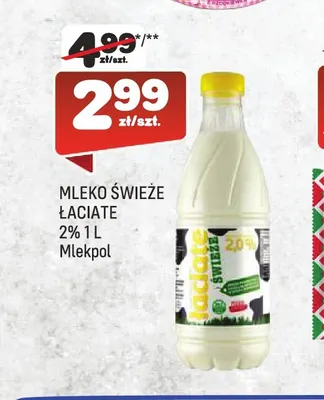 Mleko świeże Łaciate 2% promocja w Społem Praga