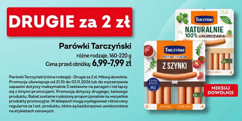 Parówki Tarczyński promocja w Żabka
