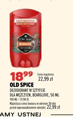 Dezodorant w sztyfcie dla mężczyzn Old Spice Bearglove promocja w Drogerie Natura