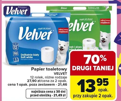 Papier toaletowy różne rodzaje promocja w Carrefour