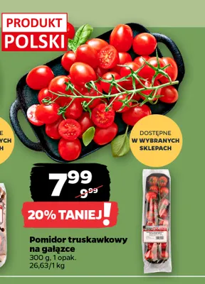 Pomidory truskawkowe na gałązce VegaPOL promocja w Netto