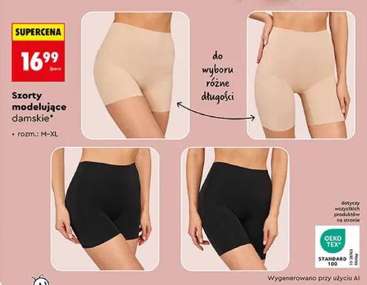 Szorty modelujące damskie Clevé promocja w Biedronka