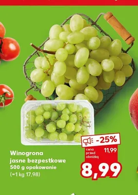 Winogrona jasne bezpestkowe promocja w Kaufland