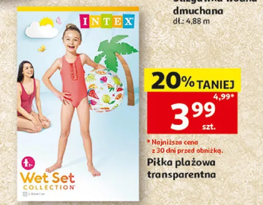 Piłka plażowa transparentna Intex promocja w Auchan