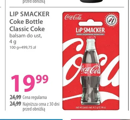Balsam do ust Coke Bottle Classic Coke Lip Smacker promocja w Hebe