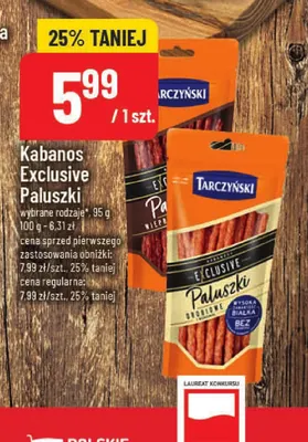 Kabanos Exclusive Paluszki wieprzowe Tarczyński promocja w POLOmarket
