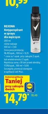 Antyperspirant w sprayu dla mężczyzn Rexona Invisible promocja w Lidl