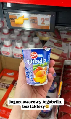 Jogurt Jogobella bez laktozy brzoskwinia promocja w Biedronka