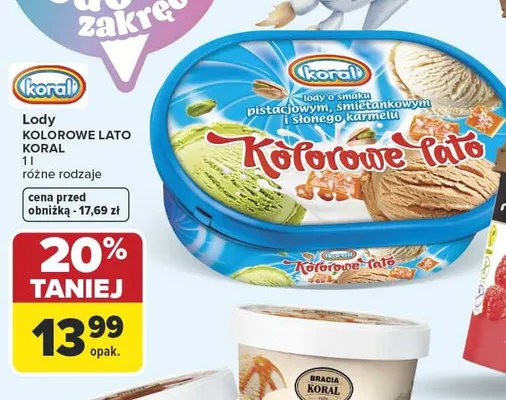Lody Kolorowe Lato Koral promocja w Carrefour Market