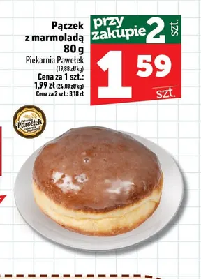 Pączek z marmoladą Piekarnia Pawełek promocja w TOPAZ