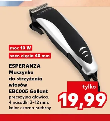 Maszynka do strzyżenia włosów EBC005 Gallant Esperanza promocja w Kaufland