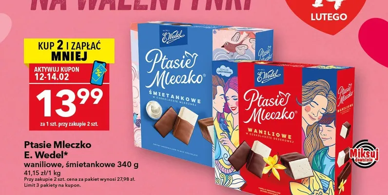 Ptasie mleczko waniliowe, śmietankowe promocja w LEWIATAN