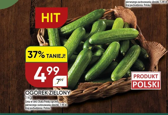 Ogórek zielony promocja w Chata Polska