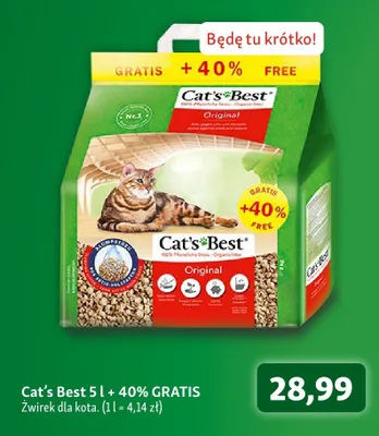 Żwirek dla kota Cat's Best Original promocja w MAXI ZOO