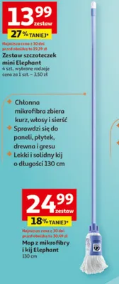 Mop z mikrofibry i kij 130cm promocja w Auchan