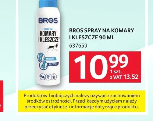 Spray na komary i kleszcze Bros promocja w Selgros