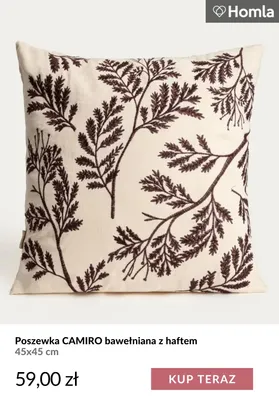 Poszewka Camiro bawełniana z haftem 45x45 cm Homla promocja w Homla