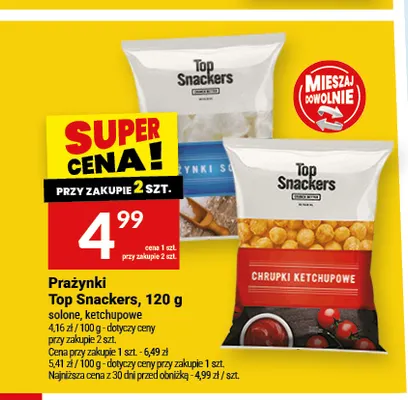 Prażynki solone Top Snackers promocja w Twój Market
