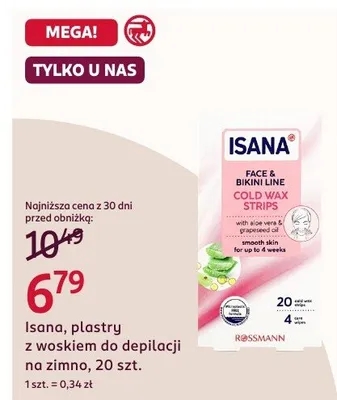 Plastry z woskiem do depilacji na zimno promocja w Rossmann