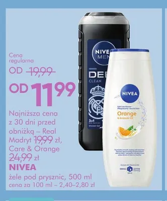Żel pod prysznic Nivea Men Deep Clean Real Madryt promocja w Super-Pharm