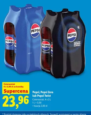 Napój gazowany Pepsi Twist 4-pak promocja w Lidl