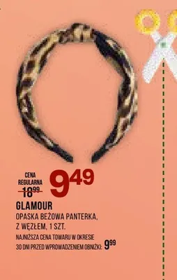 Opaska beżowa panterka z węzłem Glamour promocja w Drogerie Natura