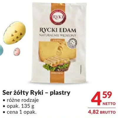 Ser żółty Ryki - plastry różne rodzaje promocja w Makro