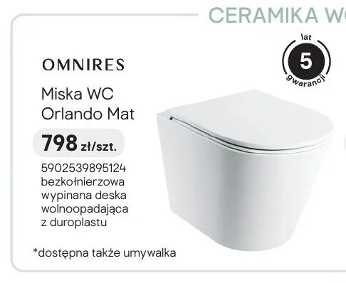 Miska WC Omnires Orlando Mat promocja w Castorama