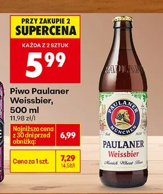 Piwo Paulaner Weissbier promocja w Biedronka