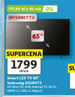 Telewizor Smart LED Samsung 65U8072 65" promocja w Auchan