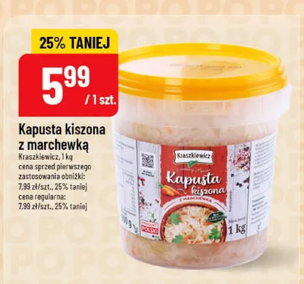 Kapusta kiszona z marchewką promocja w POLOmarket