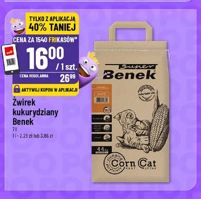 Żwirek kukurydziany Super Benek promocja w POLOmarket