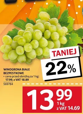 Winogrona białe bezpestkowe promocja w Selgros