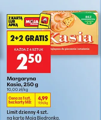 Margaryna Kasia 2+2 GRATIS promocja w Biedronka
